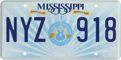 MS license plate NYZ918