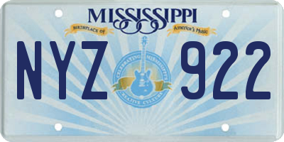 MS license plate NYZ922