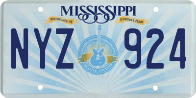 MS license plate NYZ924
