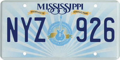 MS license plate NYZ926