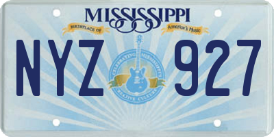 MS license plate NYZ927