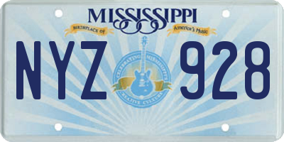 MS license plate NYZ928