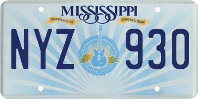 MS license plate NYZ930