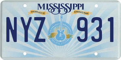 MS license plate NYZ931