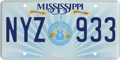 MS license plate NYZ933
