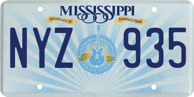 MS license plate NYZ935