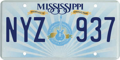 MS license plate NYZ937