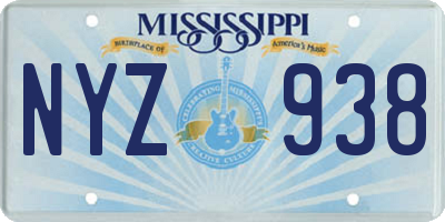 MS license plate NYZ938