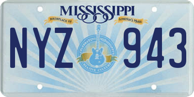 MS license plate NYZ943