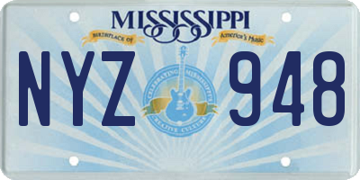 MS license plate NYZ948