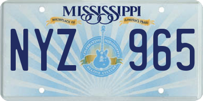 MS license plate NYZ965