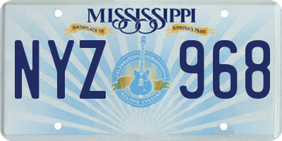MS license plate NYZ968