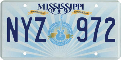 MS license plate NYZ972