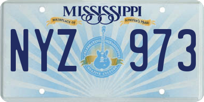 MS license plate NYZ973