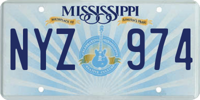 MS license plate NYZ974
