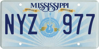 MS license plate NYZ977