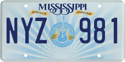 MS license plate NYZ981