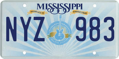 MS license plate NYZ983