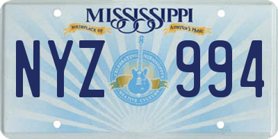 MS license plate NYZ994