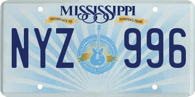 MS license plate NYZ996