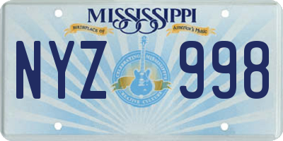 MS license plate NYZ998