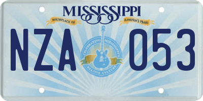 MS license plate NZA053