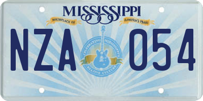 MS license plate NZA054