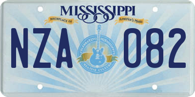 MS license plate NZA082