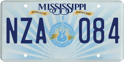 MS license plate NZA084