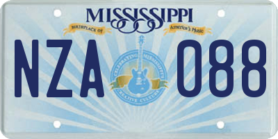 MS license plate NZA088