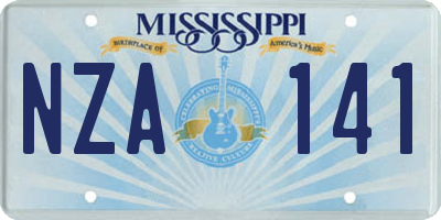MS license plate NZA141