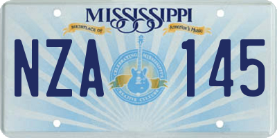 MS license plate NZA145
