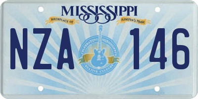 MS license plate NZA146