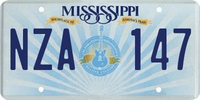 MS license plate NZA147