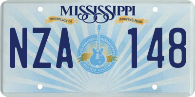 MS license plate NZA148