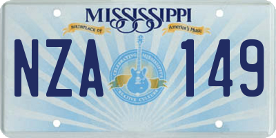 MS license plate NZA149