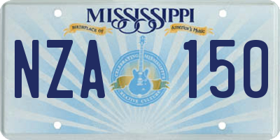 MS license plate NZA150