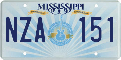 MS license plate NZA151