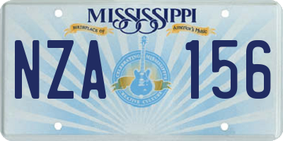MS license plate NZA156