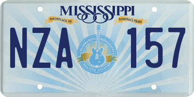 MS license plate NZA157