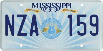 MS license plate NZA159