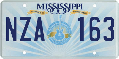 MS license plate NZA163