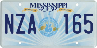 MS license plate NZA165