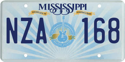 MS license plate NZA168