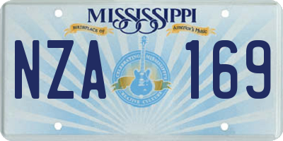 MS license plate NZA169