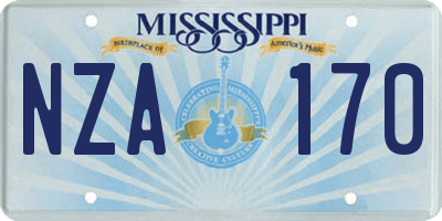 MS license plate NZA170