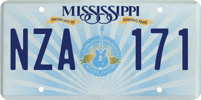 MS license plate NZA171