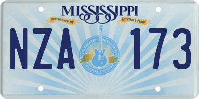 MS license plate NZA173