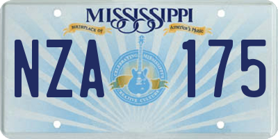 MS license plate NZA175