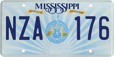 MS license plate NZA176
